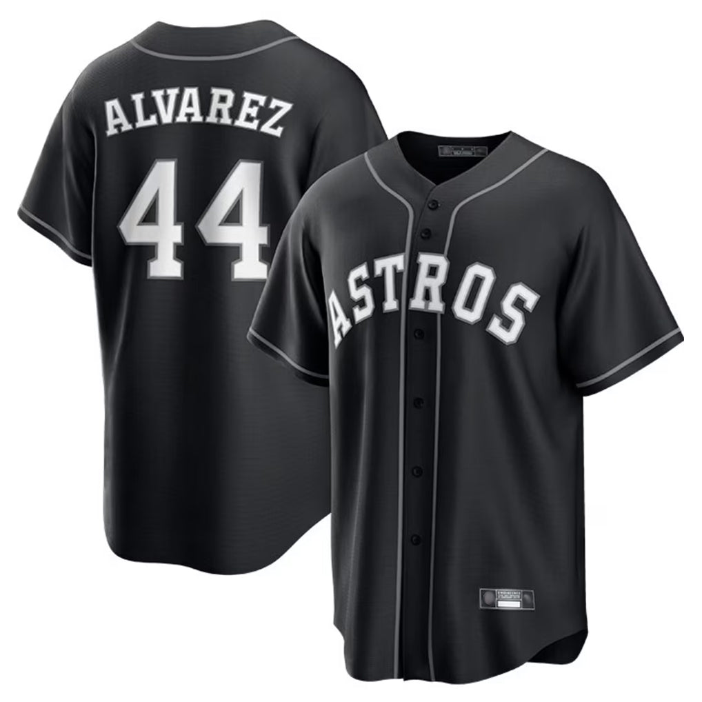 H.Astros #44 Yordan Alvarez Player Black Home Game Hdoa Stitched Jerseys