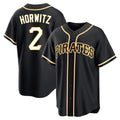 P.Pirates #2 Spencer Horwitz Player Black Fashion Out Home Game Hdoa Stitched Jerseys