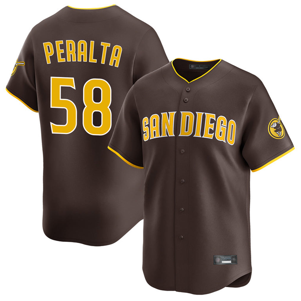 S.Diego Padres #58 Wandy Peralta Player Brown Home Limited Hdoa Stitched Jerseys