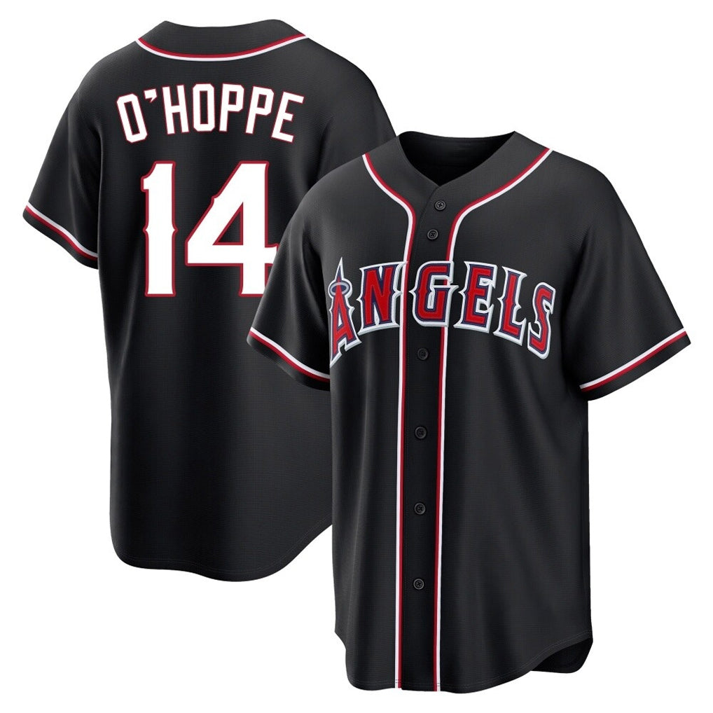 LA.Angels #14 Logan O'Hoppe Player Black Fashion Out Home Game Hdoa Stitched Jerseys