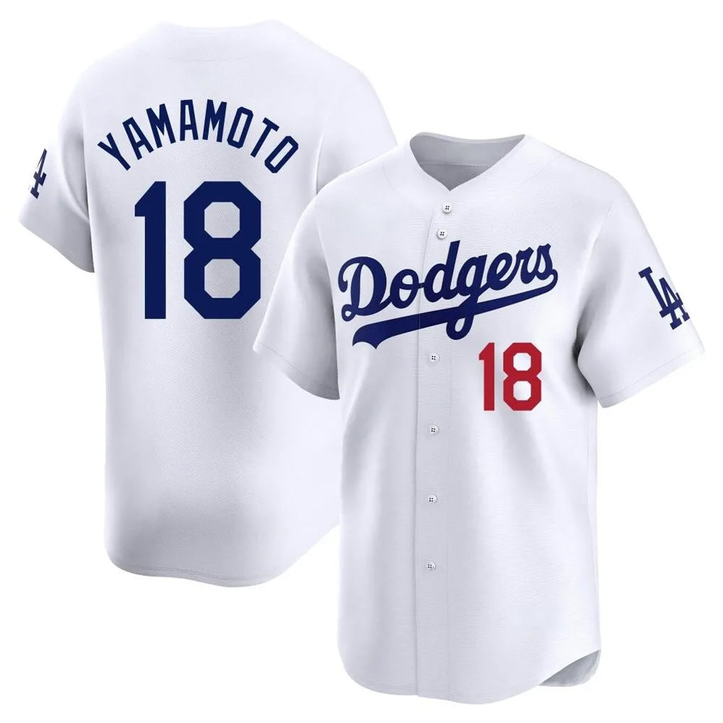 LA.Dodgers #18 Yoshinobu Yamamoto Player White Limited Home Hdoa Stitched Jerseys