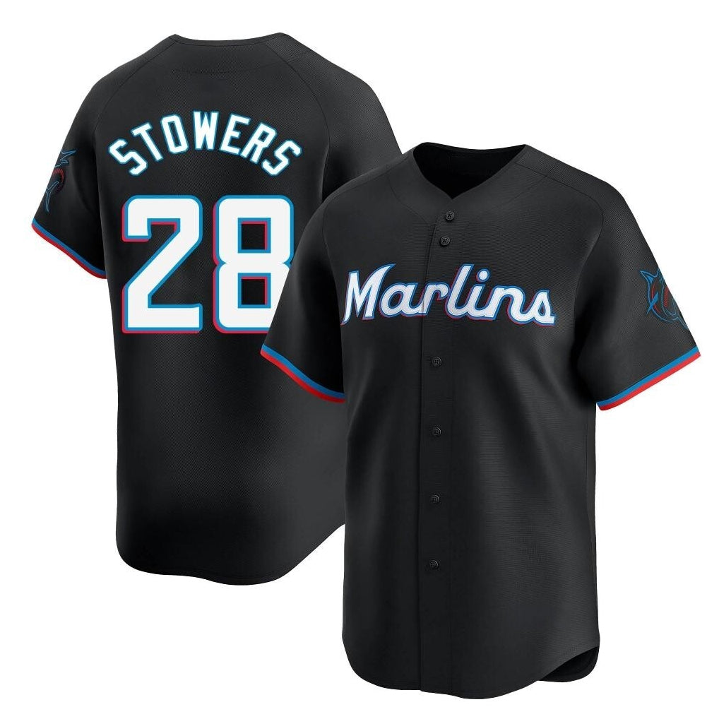 M.Marlins #28 Kyle Stowers Player Black  Home Limited Hdoa Stitched Jerseys