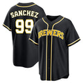 M.Brewers #99 Gary Sanchez Player Black Fashion Out Home Game Hdoa Stitched Jerseys