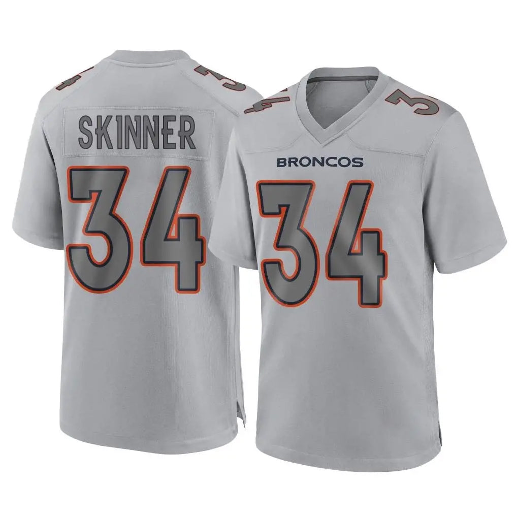 D.Broncos #34 JL Skinner Player Gray Atmosphere Fashion Limited Game Hdoa Stitched Jerseys