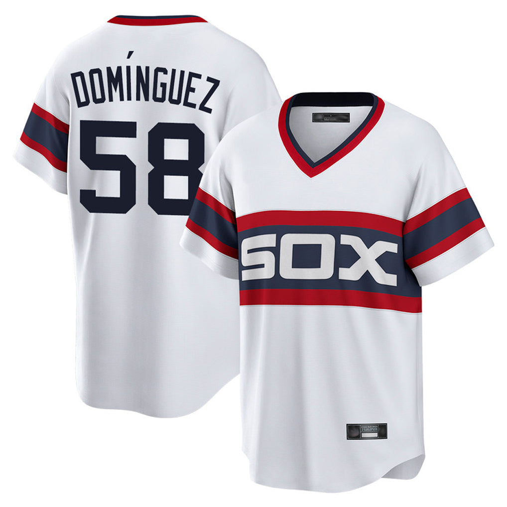 C.White Sox #58 Seranthony Dom¨ªnguez Player White T-shirt Home Game Hdoa Stitched Jerseys