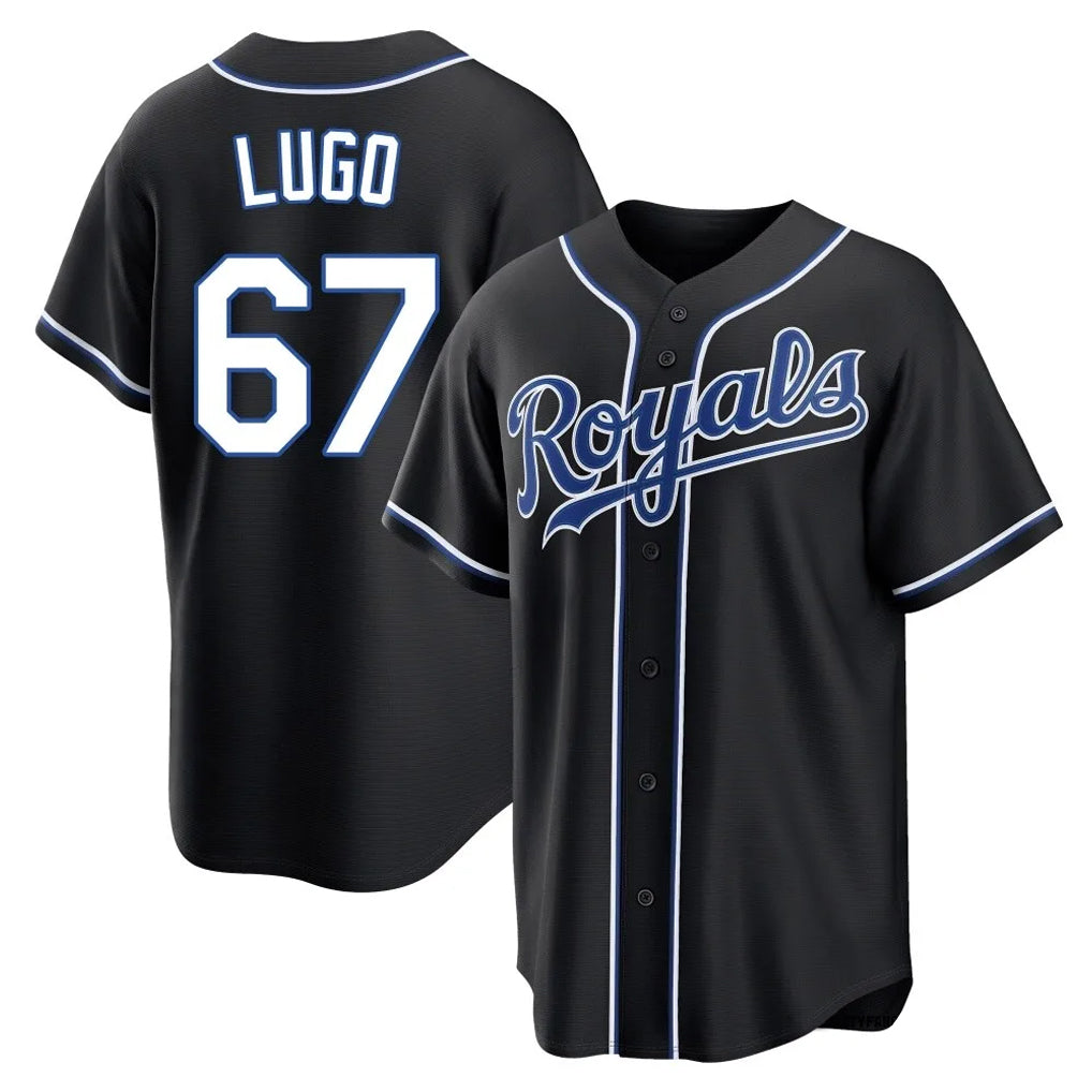 KC.Royals #67 Seth Lugo Player Black Carbon Fashion Home Game Hdoa Stitched Jerseys