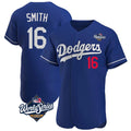 LA.Dodgers #16 Will Smith Player Royal World Series Limited Elite Home Hdoa Stitched Jerseys