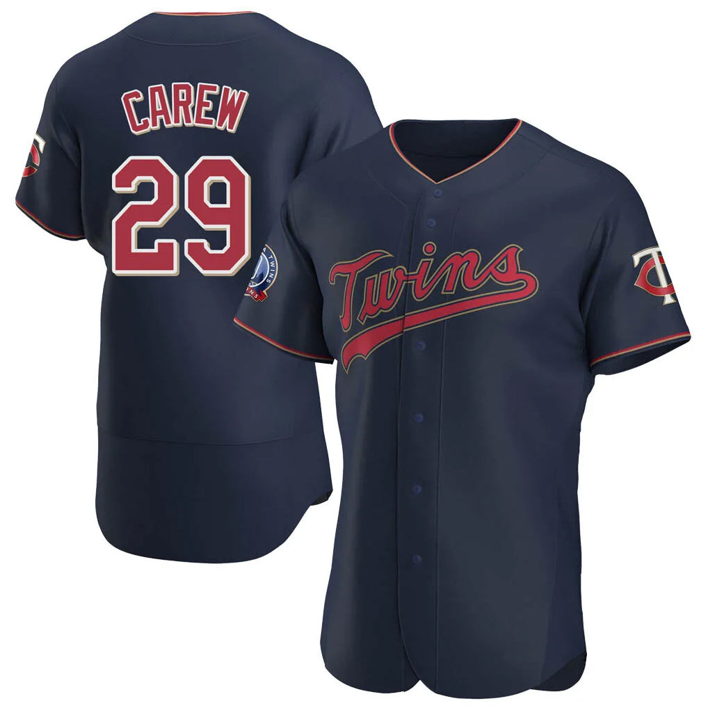 M.Twins #29 Rod Carew Player Navy 60th Home Limited Elite Hdoa Stitched Jerseys