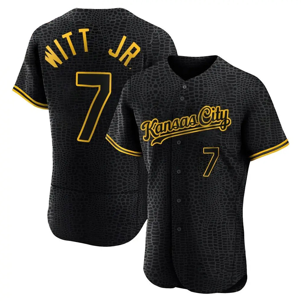 KC.Royals #7 Bobby Witt Jr. Player Black Snake Skin City Limited Elite Hdoa Stitched Jerseys
