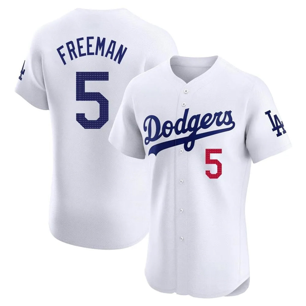 LA.Dodgers #5 Freddie Freeman Player White Limited Elite Home Hdoa Stitched Jerseys