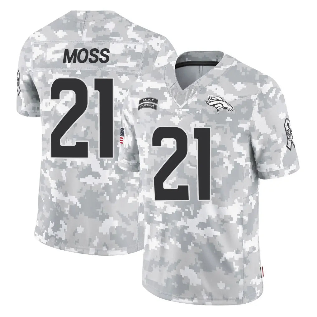 D.Broncos #21 Riley Moss Player Arctic Camo Salute To Service Limited Hdoa Stitched Jerseys