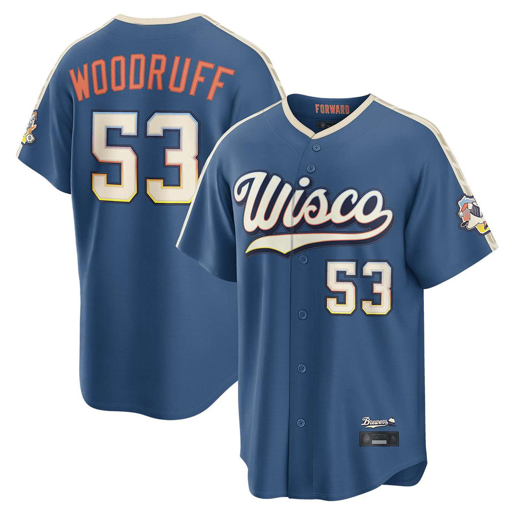 M.Brewers #53 Brandon Woodruff Player Blue 2026 City Connect Home Game Hdoa Stitched Jerseys