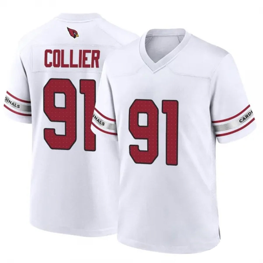 A.Cardinals #91 L.J. Collier Player White Game Home Hdoa Stitched Jerseys
