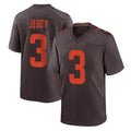 C.Browns #3 Jerry Jeudy Player Brown Alternate Home Game Hdoa Stitched Jerseys