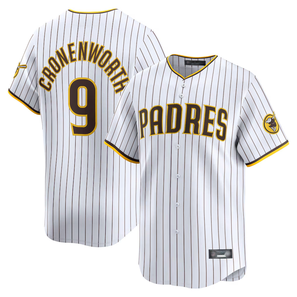 S.Diego Padres #9 Jake Cronenworth Player White Home Limited Hdoa Stitched Jerseys