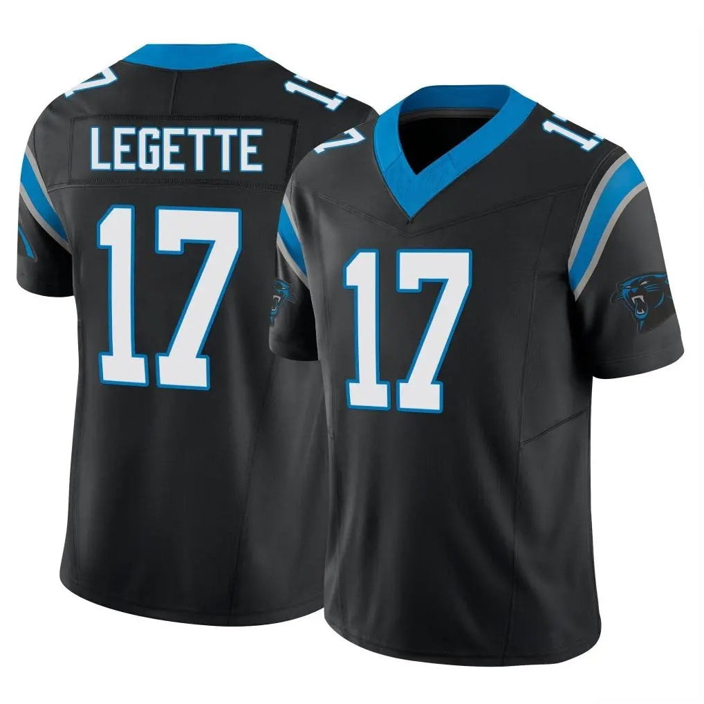 C.Panthers #17 Xavier Legette Player Black Vapor F.U.S.E. Limited Home Game Hdoa Stitched Jerseys
