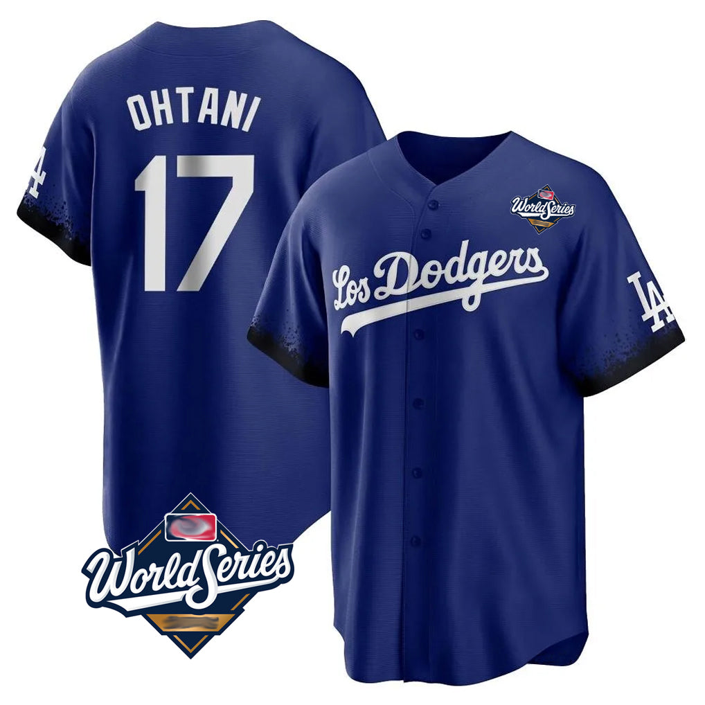 LA.Dodgers #17 Shohei Ohtani Player Royal World Series City Connect Home Game Hdoa Stitched Jerseys