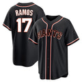 SF.Giants #17 Heliot Ramos Player Black Fashion Out Home Limited Hdoa Stitched Jerseys