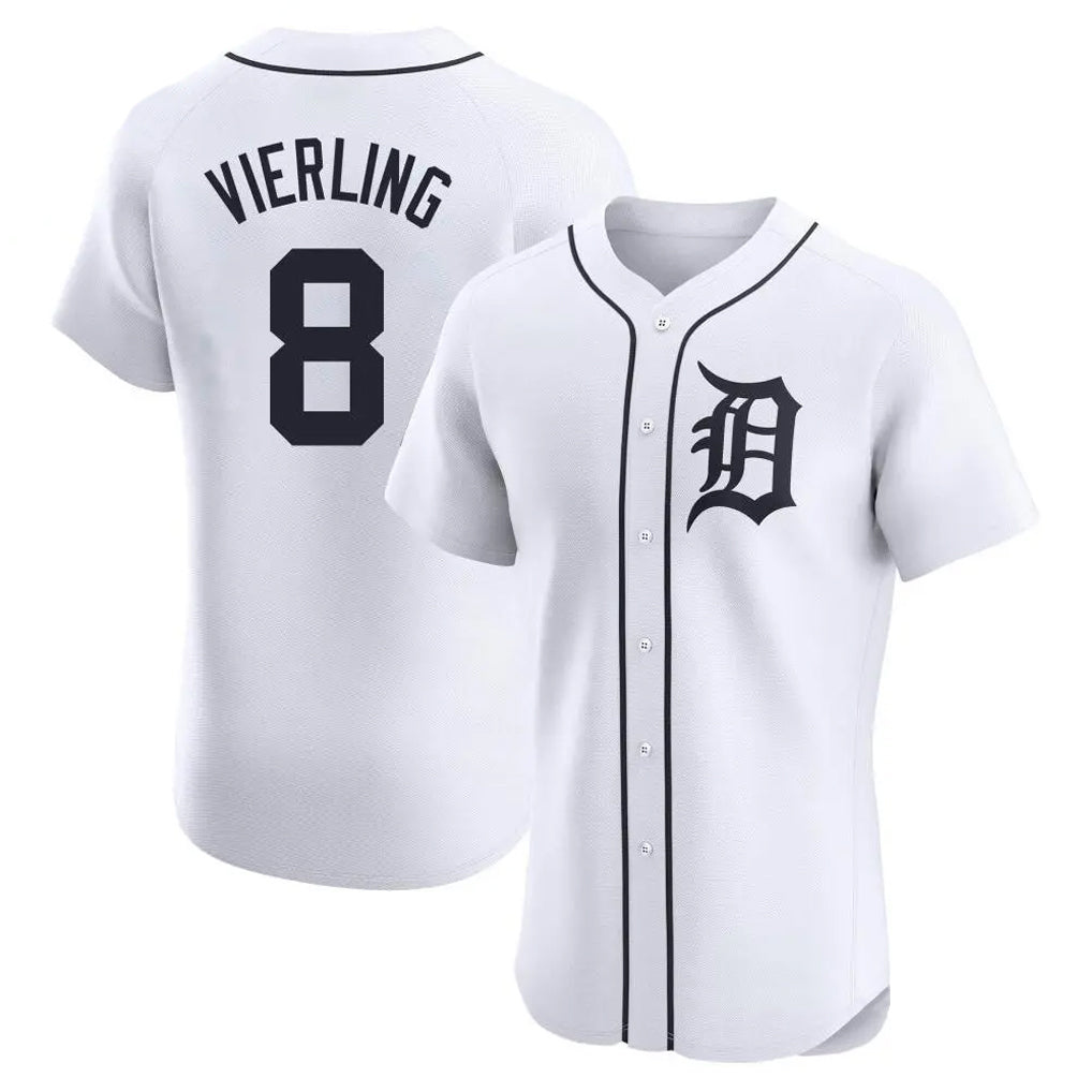 D.Tigers #8 Matt Vierling Player White Limited Elite Home Hdoa Stitched Jerseys