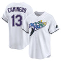 T.Bay Rays #13 Junior Caminero Player White City Connect Home Hdoa Stitched Jerseys