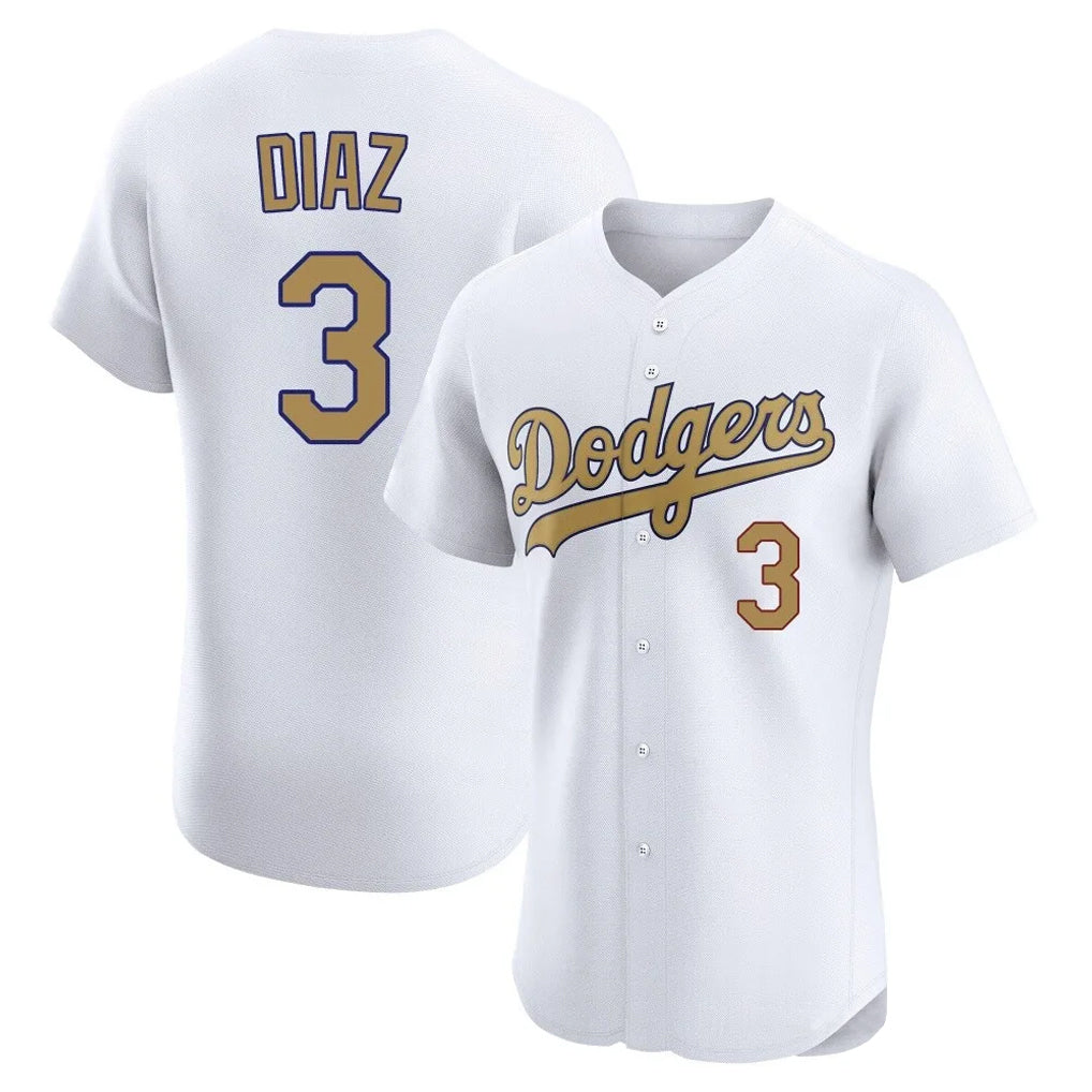 LA.Dodgers #3 Edwin D¨ªaz Player Gold Limited Elite Home Hdoa Stitched Jerseys