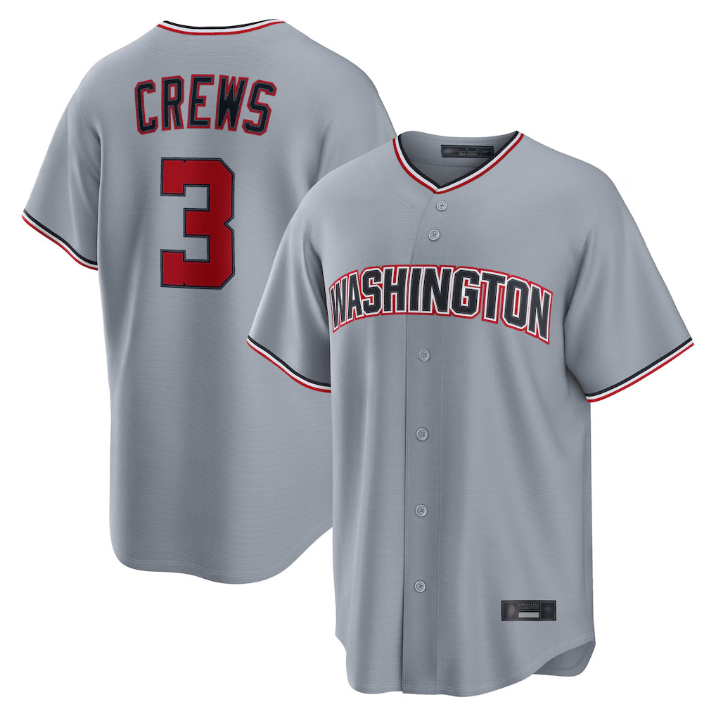 W.Nationals #3 Dylan Crews Player Gray Alternate Game Hdoa Hdoa Stitched Jerseys