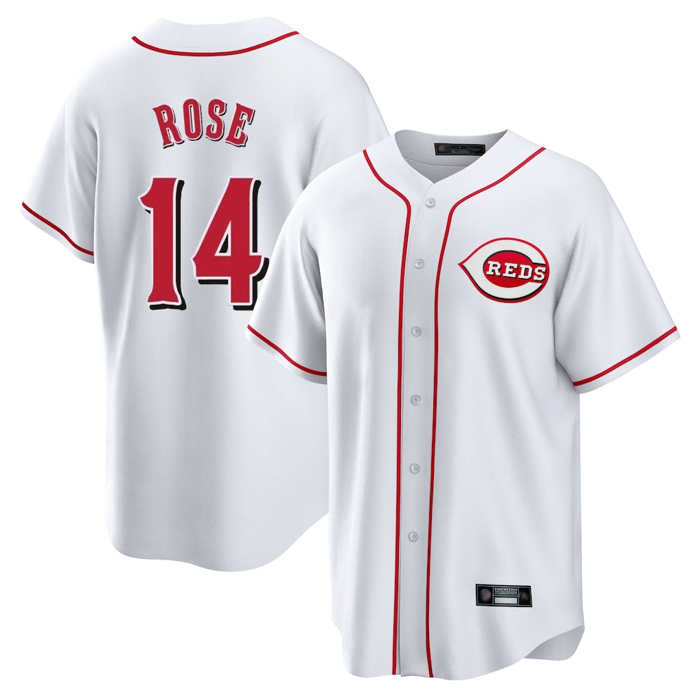 C.Reds #14 Pete Rose Player White Game Home Hdoa Stitched Jerseys