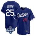 LA.Dodgers #25 Tommy Edman Player Royal World Series Meet Limited Home Hdoa Stitched Jerseys