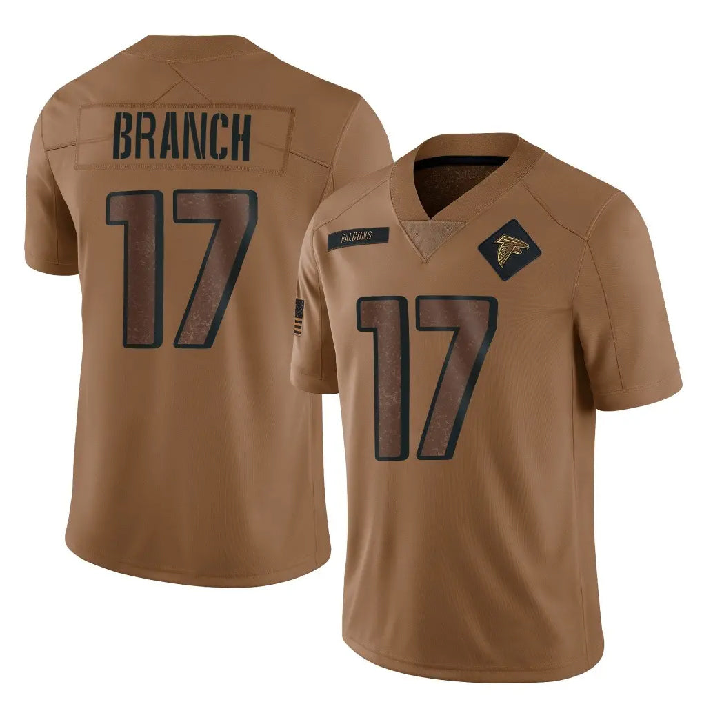 A.Falcons #17 Zachariah Branch Player Brown Salute To Service Limited Hdoa Stitched Jerseys