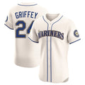 S.Mariners #24 Ken Griffey Jr Player Cream Home Limited Elite Hdoa Stitched Jerseys
