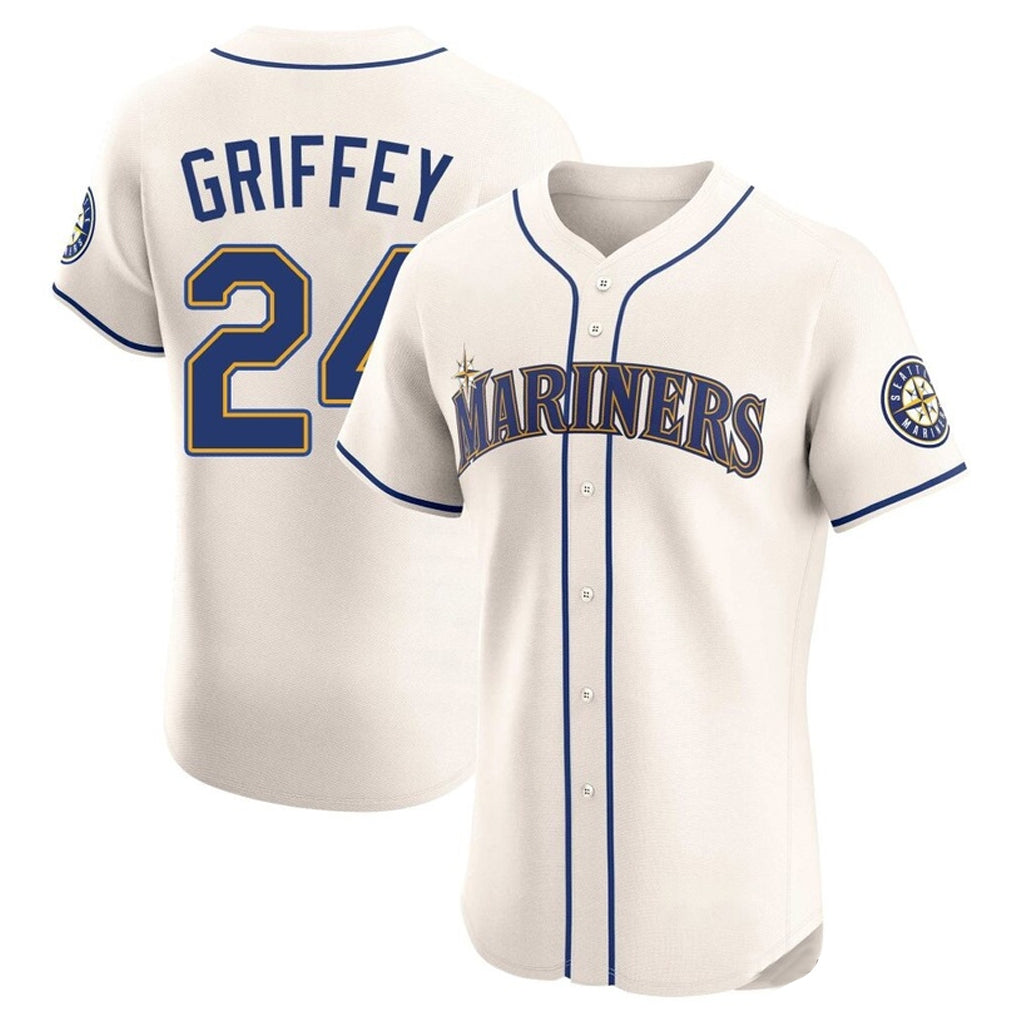 S.Mariners #24 Ken Griffey Jr Player Cream Home Limited Elite Hdoa Stitched Jerseys