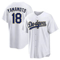 LA.Dodgers #18 Yoshinobu Yamamoto Player Gold White 2026 Collection Stadium Game Hdoa Stitched Jerseys