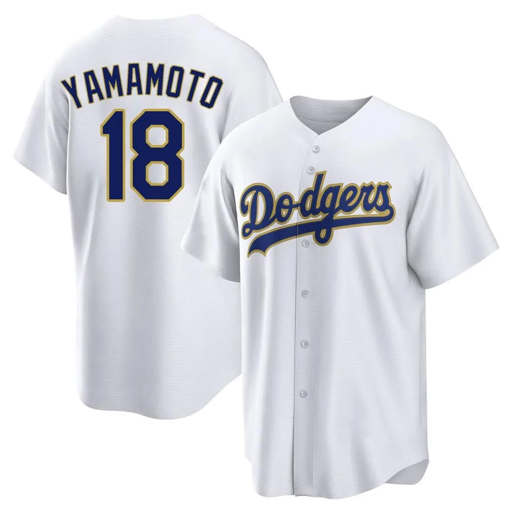 LA.Dodgers #18 Yoshinobu Yamamoto Player Gold White 2026 Collection Stadium Game Hdoa Stitched Jerseys