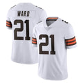 C.Browns #21 Denzel Ward Player White Vapor Untouchable Limited Home Game Hdoa Stitched Jerseys