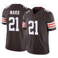 C.Browns #21 Denzel Ward Player Brown Vapor F.U.S.E. Limited Home Game Hdoa Stitched Jerseys