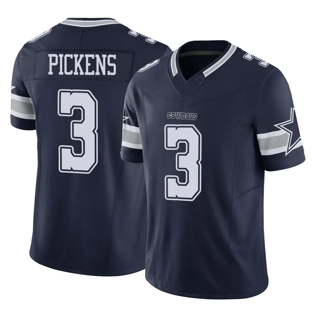 D.Cowboys #3 George Pickens Player Navy Limited Vapor F.U.S.E. Home Game Hdoa Stitched Jerseys