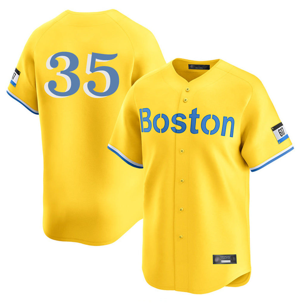 B.Red Sox #35 Garrett Crochet Player Yellow Limited Home Game Hdoa Stitched Jerseys