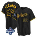 LA.Dodgers #22 Clayton Kershaw Player Black World Series Meet Snake Skin City Game Home Hdoa Stitched Jerseys
