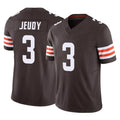 C.Browns #3 Jerry Jeudy Player Brown Vapor F.U.S.E. Limited Home Game Hdoa Stitched Jerseys