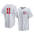 C.Reds #11 Barry Larkin Player White Stripe Field of Dreams Game Home Hdoa Stitched Jerseys