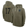 C.Panthers #17 Xavier Legette Player Olive Salute to Service Hoodies Game Hdoa Stitched Jerseys
