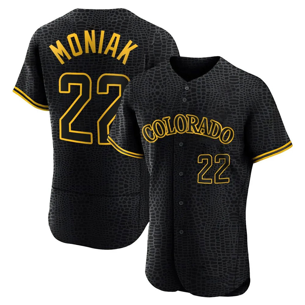 C.Rockies #22 Mickey Moniak Player Black Snake Skin City Limited Elite Home Hdoa Stitched Jerseys