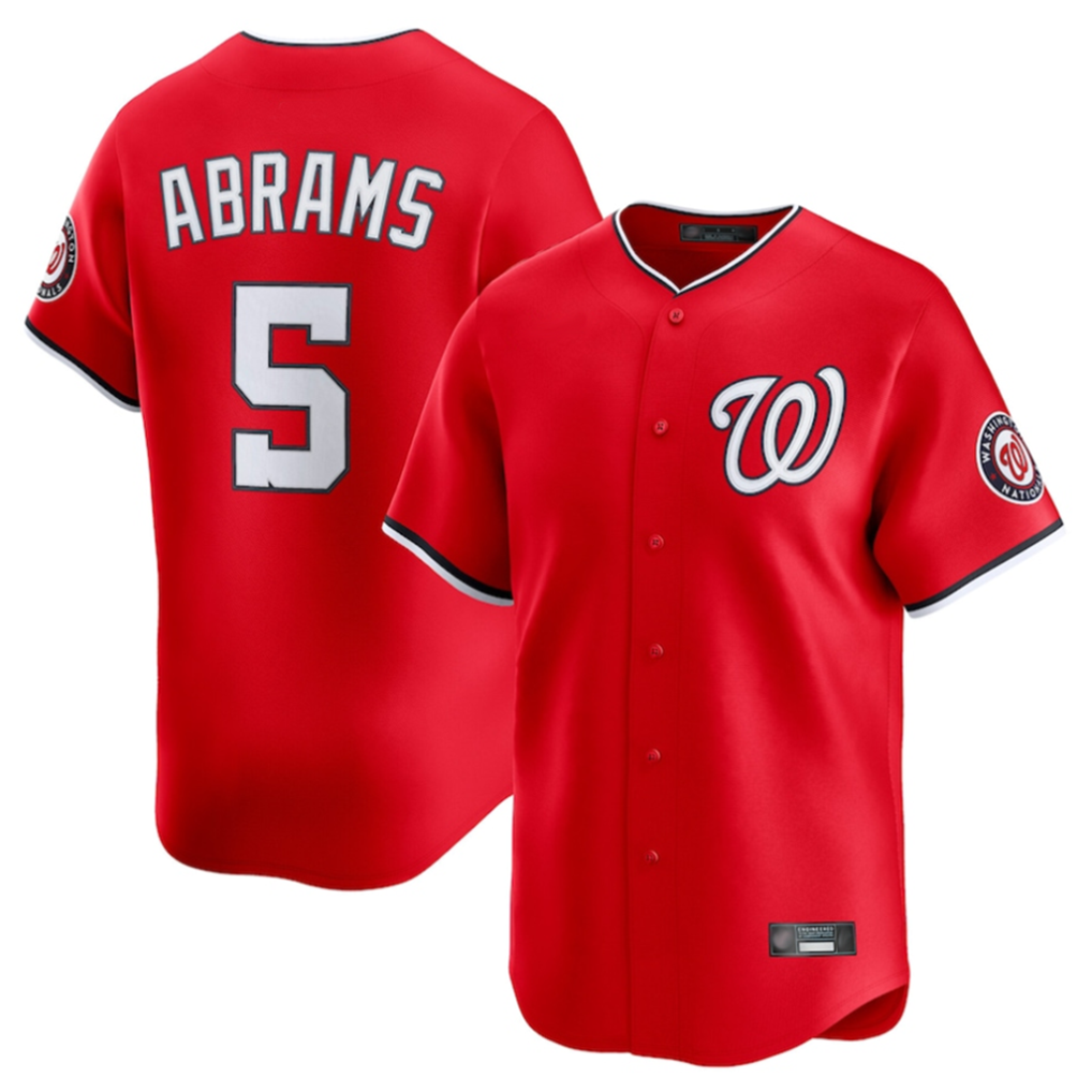W.Nationals #5 CJ Abrams Player Red Limited Hdoa Stitched Jerseys