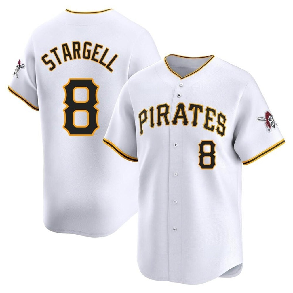 P.Pirates #8 Willie Stargell Player White Home Limited Hdoa Stitched Jerseys