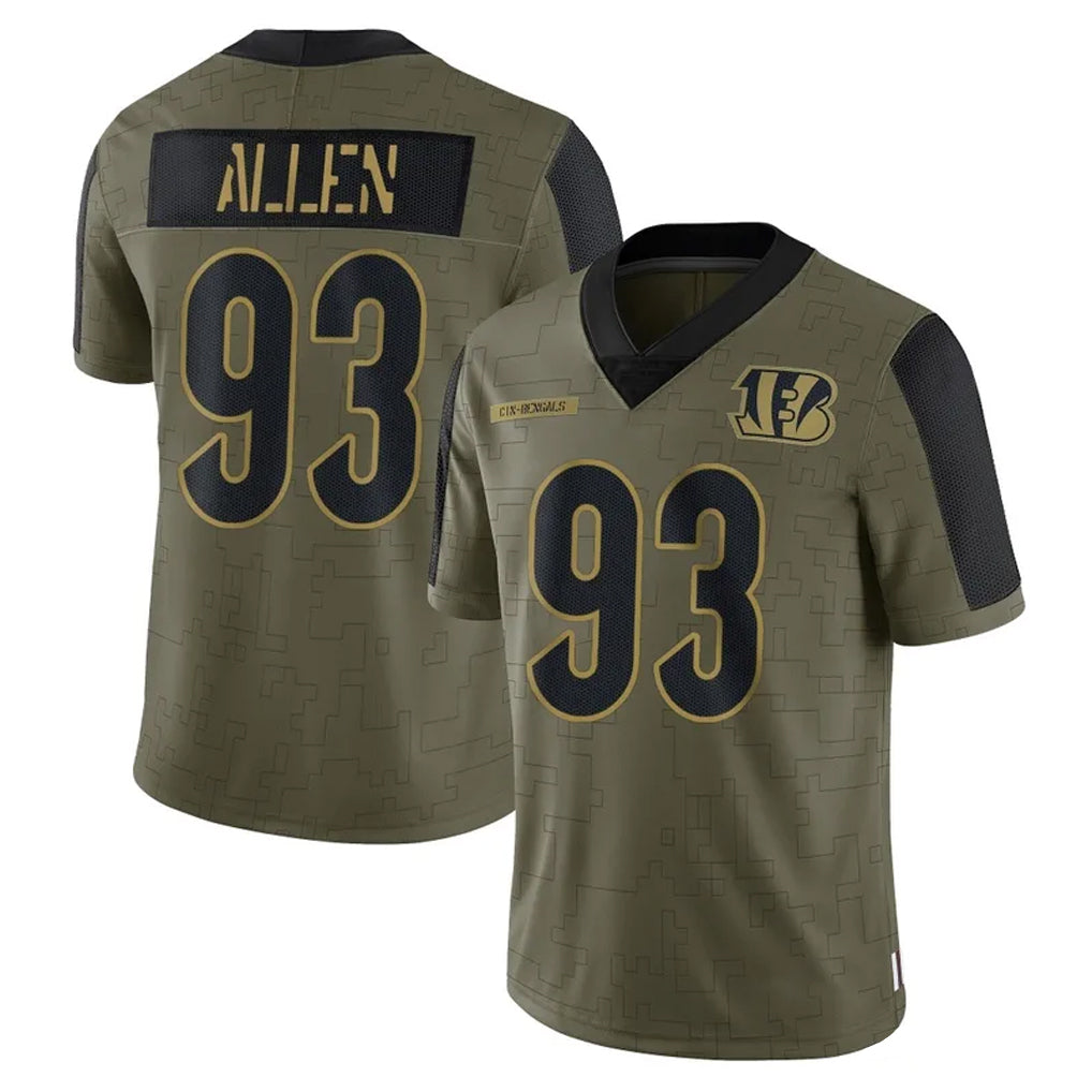 C.Bengals #93 Jonathan Allen Player Olive Salute to Service Game Hdoa Stitched Jerseys