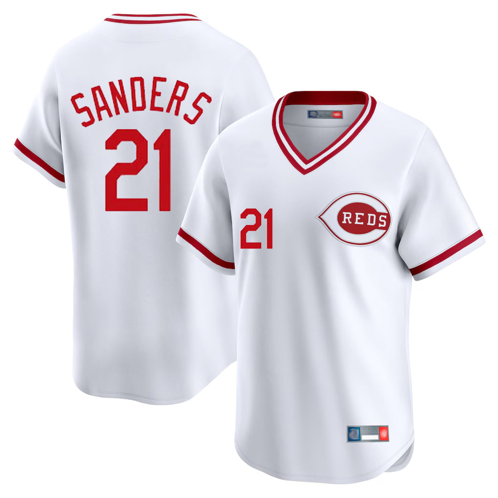 C.Reds #21 Hunter Greene Player White Cooperstown Collection Limited T-shirt Home Hdoa Stitched Jerseys