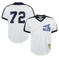 C.White Sox #72 Carlton Fisk Player White Mitchell & Ness Cooperstown Collection Mesh Game Hdoa Stitched Jerseys