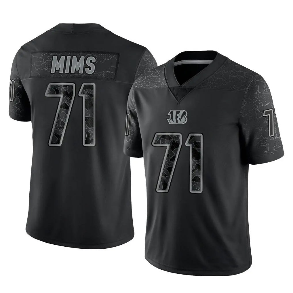 C.Bengals #71 Amarius Mims Player Black Reflective Limited Game Hdoa Stitched Jerseys