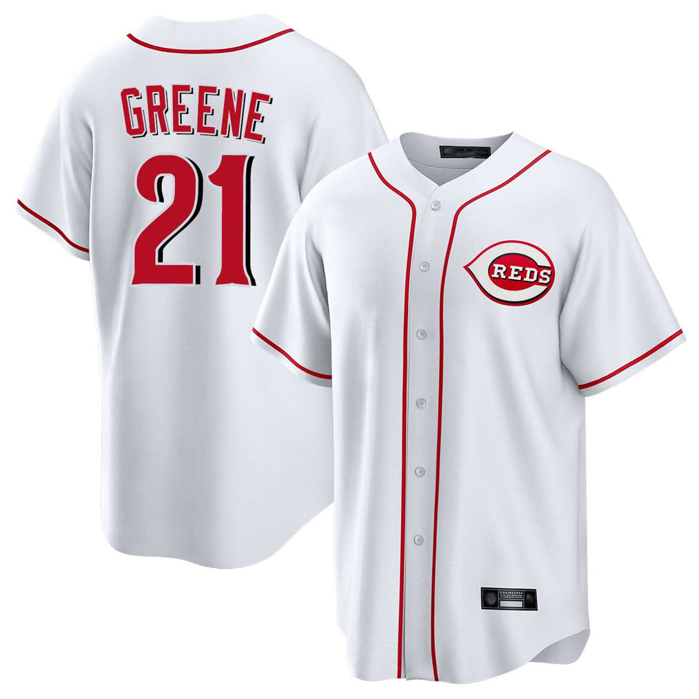 C.Reds #21 Hunter Greene Player White Game Home Hdoa Stitched Jerseys