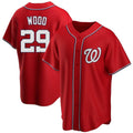 W.Nationals #29 James Wood Player Red Replica Alternate Hdoa Stitched Jerseys